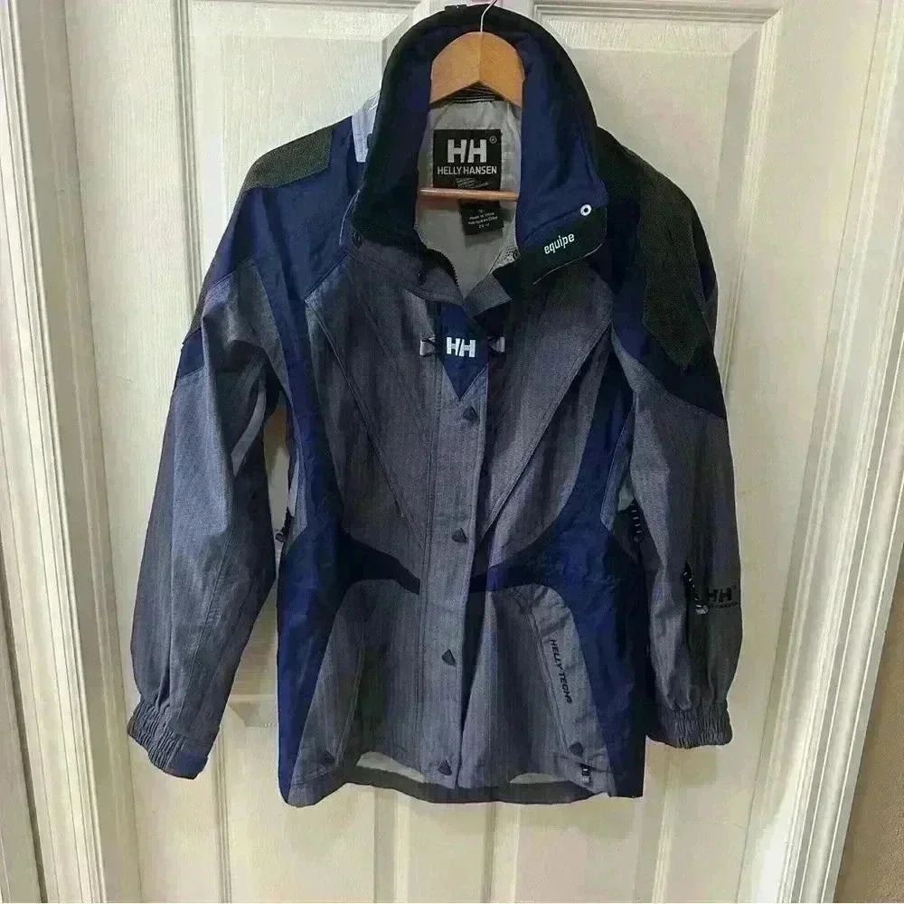 Vintage 90’s Helly Hansen Equipe Purple Black Gray Full Zip Ski Jacket Size S